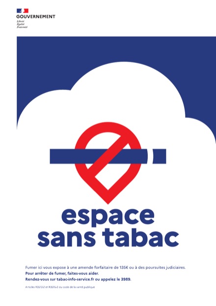 Affiche officielle « Espace sans tabac » du Gouvernement